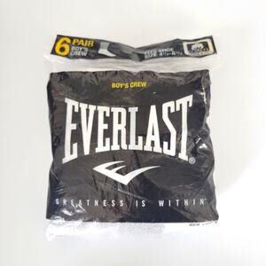 Everlast Boy's crew socks pkg of 6 white